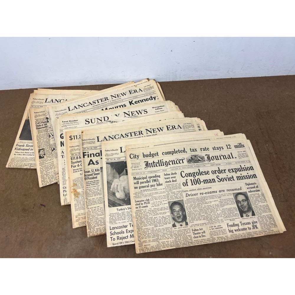 1963 Lancaster PA Newspaper Lot JFK Assassination Intelligencer Journal New Era - Picture 2 of 16